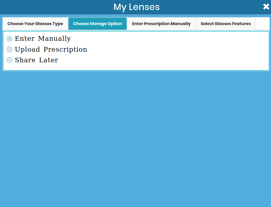 Prescription Entry Options