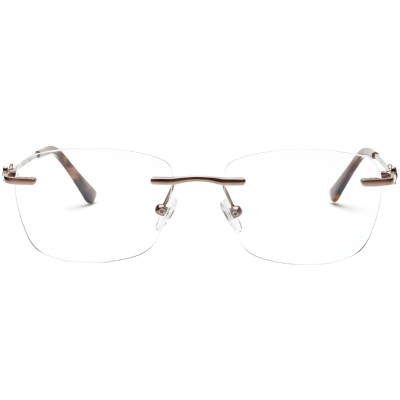 NationsOptics Women’s Rimless Modified Rectangular – Brown