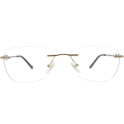 NationsOptics Women’s Rimless Modified Rectangular – Golden