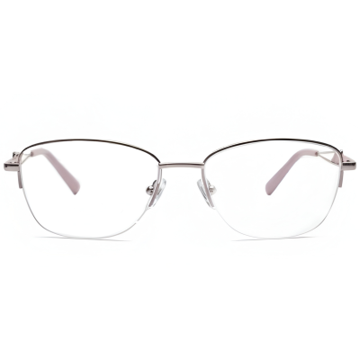 NationsOptics Semi-Rimless Titanium Women’s Frame (Golden & Pink)