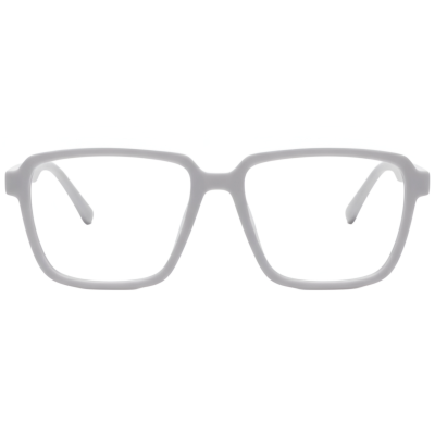 NationsOptics White Geometric Square Eyewear Frames
