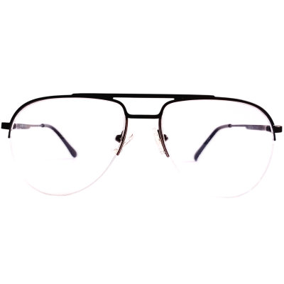 Stainless Steel Aviator Half-Rim Eyewear – Classic Silver Grey