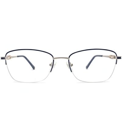 Women’s Semi-Rimless Titanium Oval Rectangular Eyeglasses